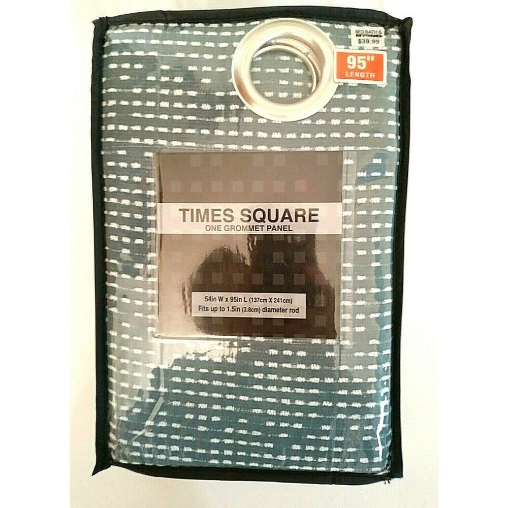 Grommet Curtain Panel 💚🪟Teal Green White 54x95 Times Square